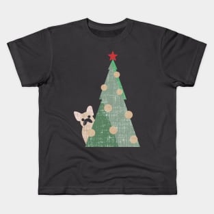 Minimal Christmas Frenchie Kids T-Shirt